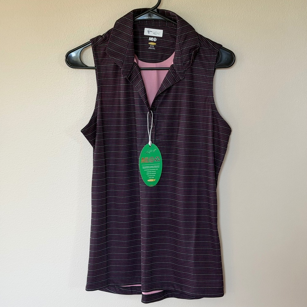 NWT Greg Norman Golf Tank Top Vneck Purple Burgundy Maroon Medium
